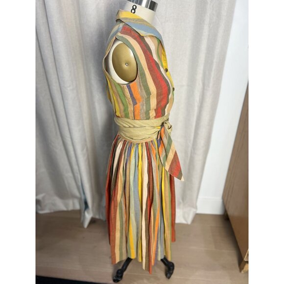 Vtg 60s QUEEN CASUALS Striped Two-Piece Top & Skirt Set XS/2 Sanforized - Picture 4 of 9